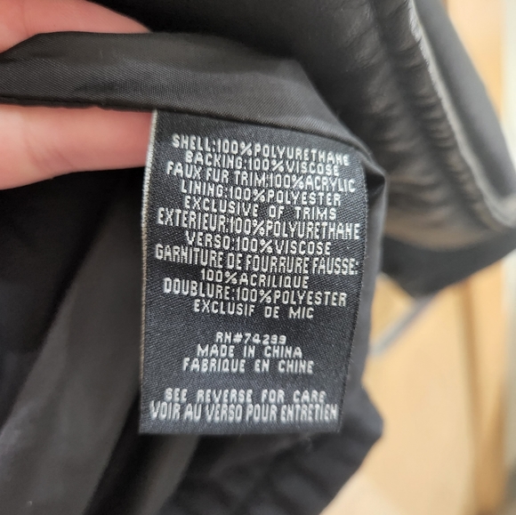 Steve Madden Faux Leather Jacket, Size L, Black - Picture 5 of 7